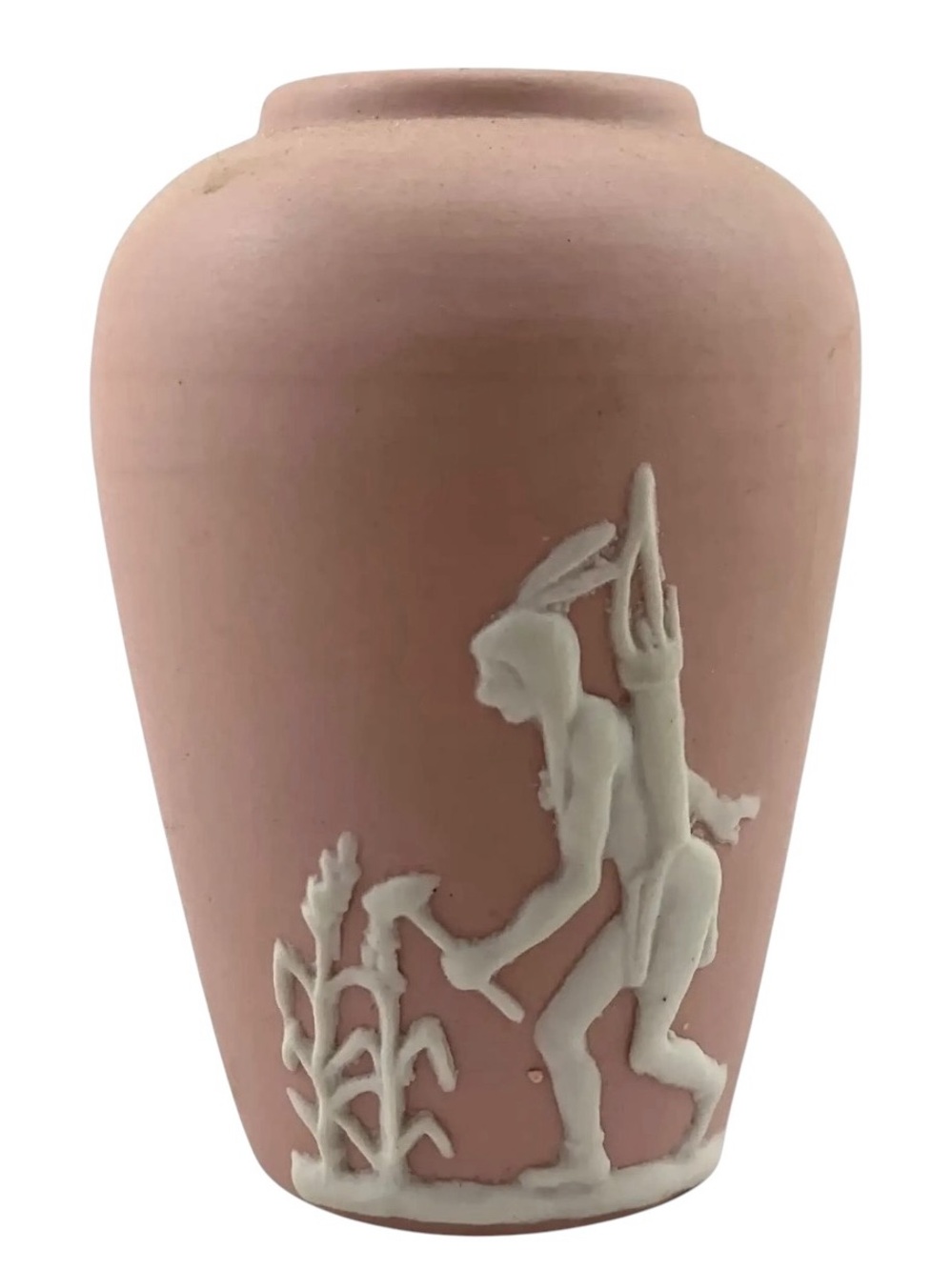 1920 Ecanada Art Pottery Pink Jasperware Bud Vase